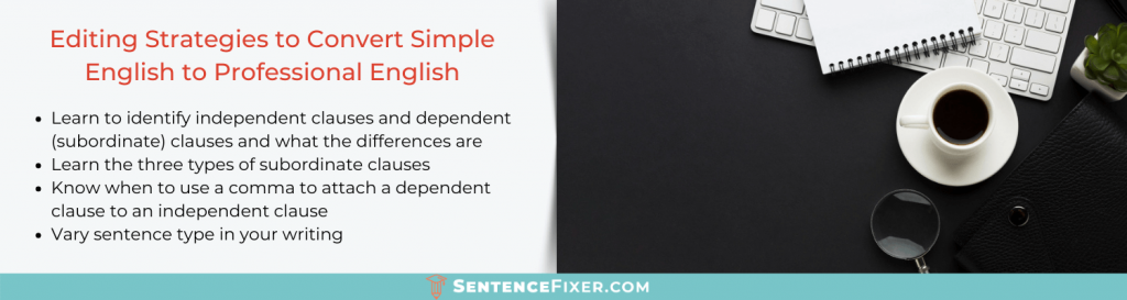 how to convert simple english to professional english